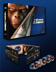 Pack saga El planeta de los simios carátula Blu-ray